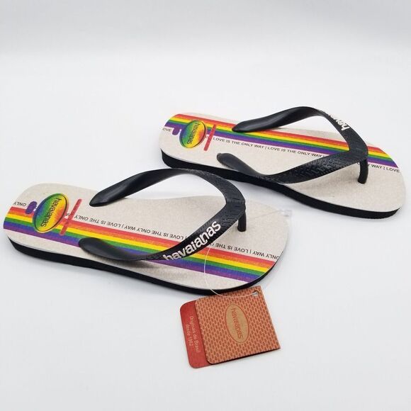 Havaianas Women Top Pride Flip Flop Size 6 Sandals Rainbow Multicolor - Picture 3 of 5